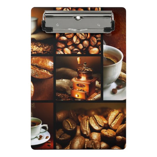 Kaffee-Collage 2 Mini Klemmbrett (Vorderseite)
