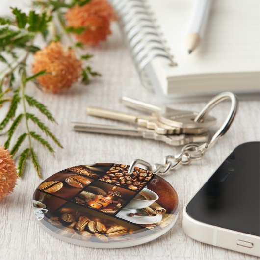 Kaffee-Collage 2 Schlüsselanhänger (Vorderseite rechts)