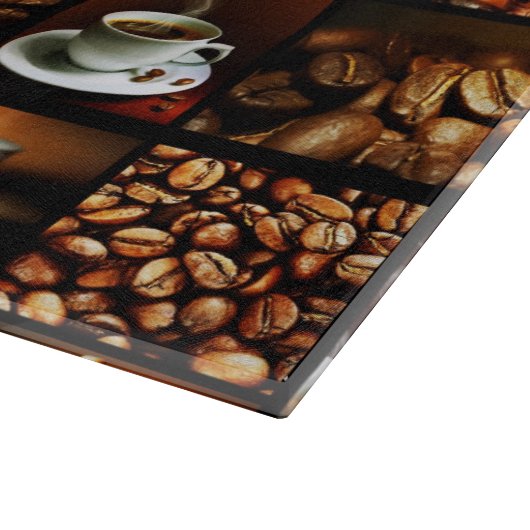 Kaffee-Collage 2 Schneidebrett (Ecke)