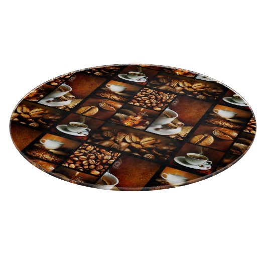 Kaffee-Collage 2 Schneidebrett (Ecke)