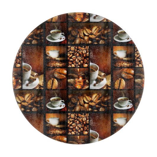 Kaffee-Collage 2 Schneidebrett (Vorderseite)