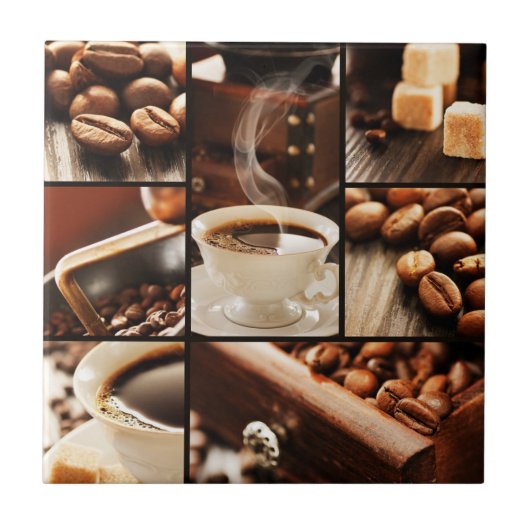 Kaffee-Collage Fliese (Vorderseite)