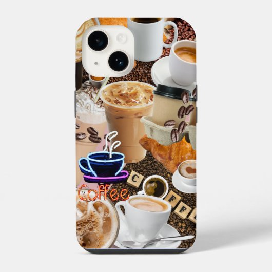 Kaffee Collage Handy Case iPhone Hülle (Rückseite)