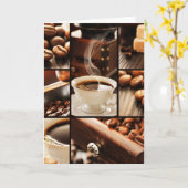 Kaffee-Collage Karte (Gelbe Blume)
