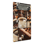 Kaffee-Collage Mini Klemmbrett (Schrägansicht)