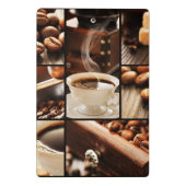 Kaffee-Collage Mini Klemmbrett (Rückseite)