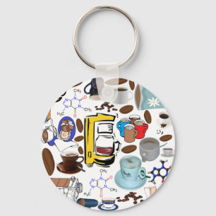 Kaffee-Collage Schlüsselanhänger