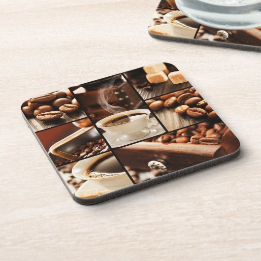 Kaffee-Collage Untersetzer (Linke Seite)