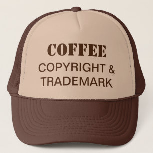 Kaffee, Copyright und Markenhinweis Truckerkappe