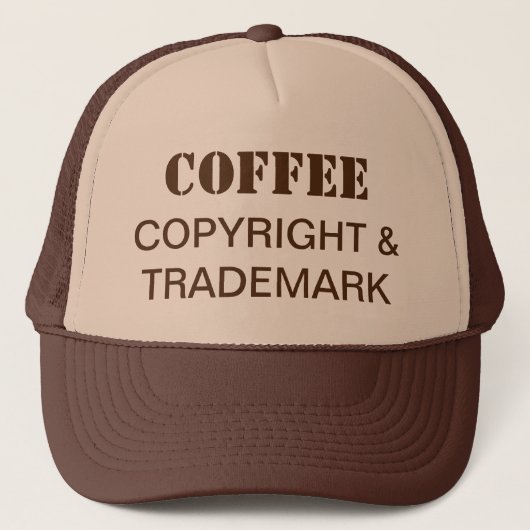 Kaffee, Copyright und Markenhinweis Truckerkappe (Vorderseite)