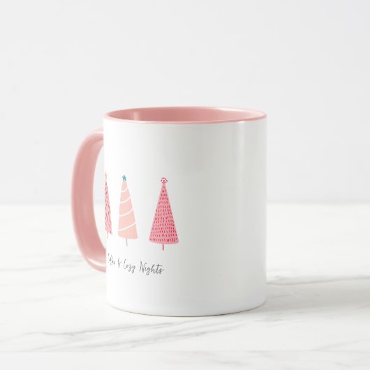 Kaffee & Cosy Nigths - Weihnachtsbaum-Tasse Tasse (Vorderseite Links)