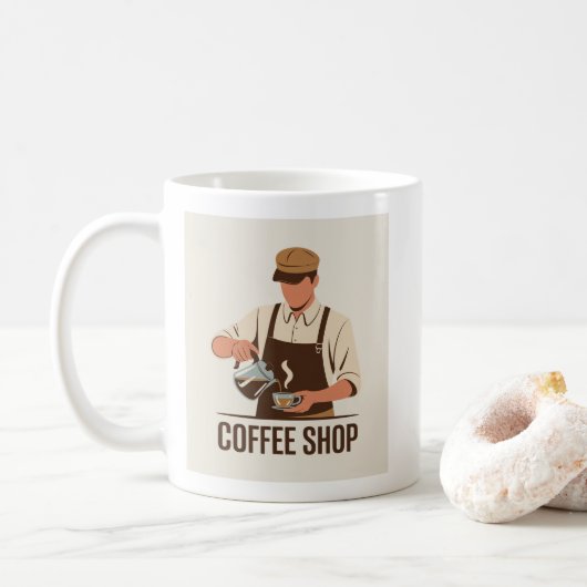 Kaffee ☕ – Cozy- & Kaffeeliebhaber-Designs Kaffeetasse (Mit Donut)