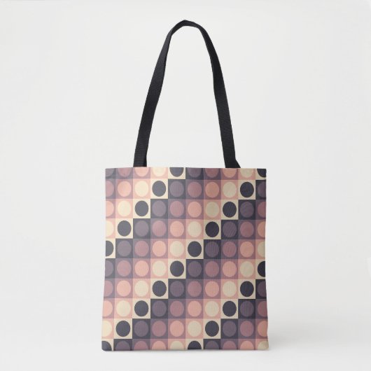 Kaffee Cream Polka Grid Tasche (Vorderseite)