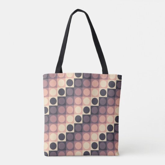 Kaffee Cream Polka Grid Tasche (Rückseite)