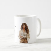 Kaffee Creme Braun Pfirsich  Kaffeetasse (VorderseiteRechts)