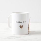 Kaffee Creme Braun Pfirsich  Kaffeetasse (Vorderseite Links)