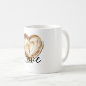Kaffee Creme Herz Kaffeetasse (VorderseiteRechts)