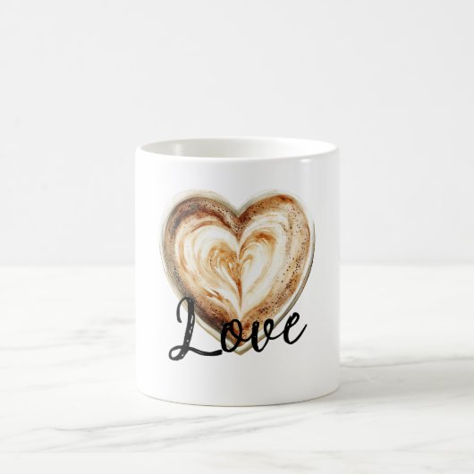 Kaffee Creme Herz Kaffeetasse (Mittel)