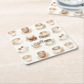 Kaffee Creme Tassen Rechteckiger Pappuntersetzer (angewinkelt)