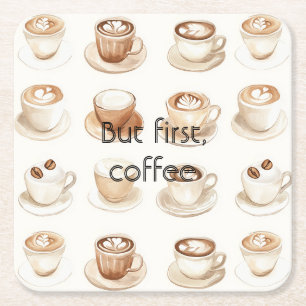 Kaffee Creme Tassen Rechteckiger Pappuntersetzer