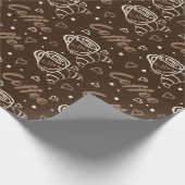 Kaffee & Croissant Liebe Geschenkpapier (Ecke)