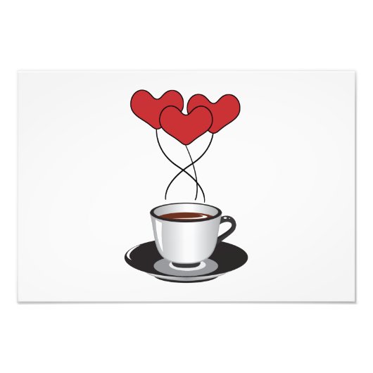 Kaffee-Cup, Arabica-Kaffee, Schwarzer Kaffee, Herz Fotodruck (Vorne)