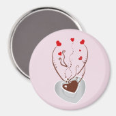 Kaffee-Cup, Arabica-Kaffee, Schwarzer Kaffee, Herz Magnet (Vorderseite/Rückseite)