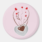 Kaffee-Cup, Arabica-Kaffee, Schwarzer Kaffee, Herz Magnet (Vorne)