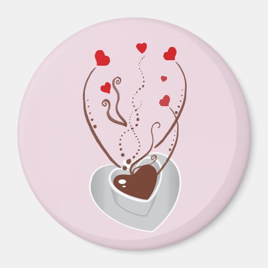 Kaffee-Cup, Arabica-Kaffee, Schwarzer Kaffee, Herz Magnet (Vorne)