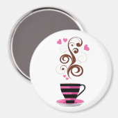 Kaffee-Cup, Arabica-Kaffee, Schwarzer Kaffee, Herz Magnet (Vorderseite/Rückseite)