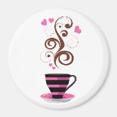 Kaffee-Cup, Arabica-Kaffee, Schwarzer Kaffee, Herz Magnet (Vorne)