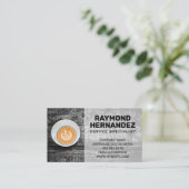 Kaffee-Cup auf dem Vintagen Tisch Visitenkarte (Stehend Vorderseite)