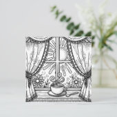 Kaffee-Cup auf einer Fensterscheibe | Farbe (Stehend Vorderseite)