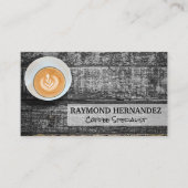 Kaffee-Cup auf Holztisch Visitenkarte (Vorderseite)