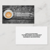 Kaffee-Cup auf Holztisch Visitenkarte (Vorne/Hinten)