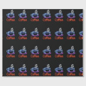 Kaffee-Cup auf Neuronenzeichen Geschenkpapier (Flach)