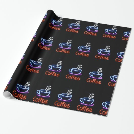 Kaffee-Cup auf Neuronenzeichen Geschenkpapier (Ungerollt)