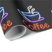 Kaffee-Cup auf Neuronenzeichen Geschenkpapier (Rolleneckpunkt)