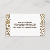 Kaffee-Cup auf Saucer | Top-Ansicht | Kaffeebohnen Visitenkarte (Rückseite)