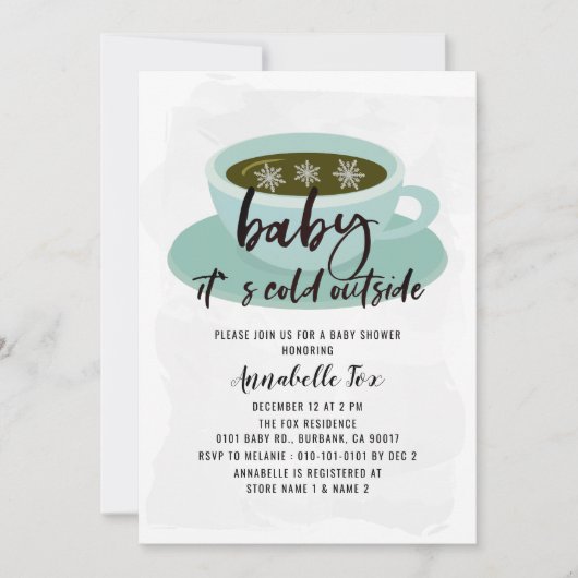 Kaffee-Cup Baby seine kalte Außendusche Einladung (Vorderseite)