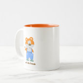 Kaffee-Cup: Bär "Let's Be Friends" Zweifarbige Tasse (Vorderseite Links)