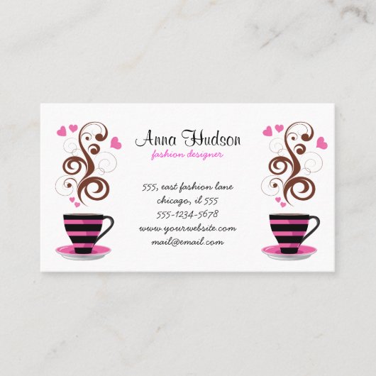 Kaffee-Cup, Black Coffee, Barista, Coffee Shop Visitenkarte (Vorderseite)