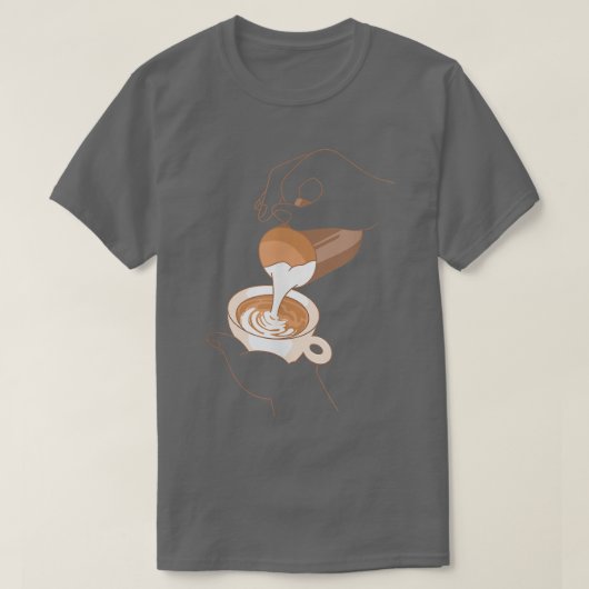Kaffee-Cup Cappuccino Milchschaum Kaffee Lover Spr T-Shirt (Design vorne)