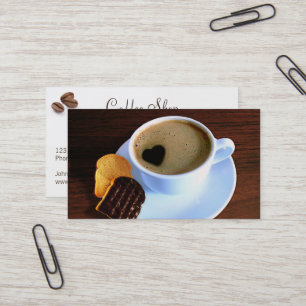 Kaffee Cup Cookie Herz geformt Foam Ihr Logo Visitenkarte