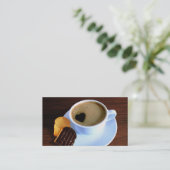 Kaffee Cup Cookie Herz geformt Foam | Ihr Logo Visitenkarte (Stehend Vorderseite)