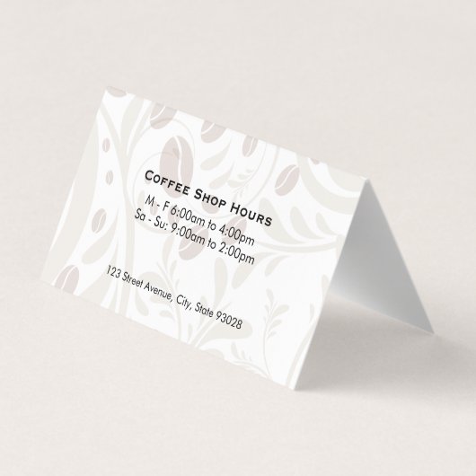 Kaffee-Cup-Dampfkarte Visitenkarten (Rückseite)