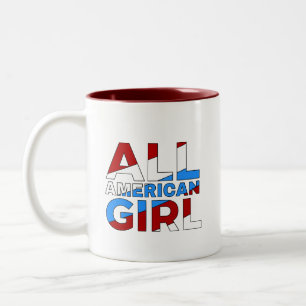 Kaffee-Cup: Das ganze amerikanische Mädchen Zweifarbige Tasse