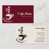 Kaffee-Cup - Deep Crimson 65001d (Cream) Visitenkarte (Vorne/Hinten)