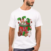 Kaffee Cup Elf Snowman T-Shirt (Vorderseite)