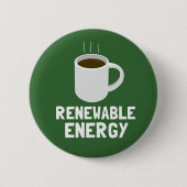 Kaffee-Cup für erneuerbare Energien Button (Vorderseite)